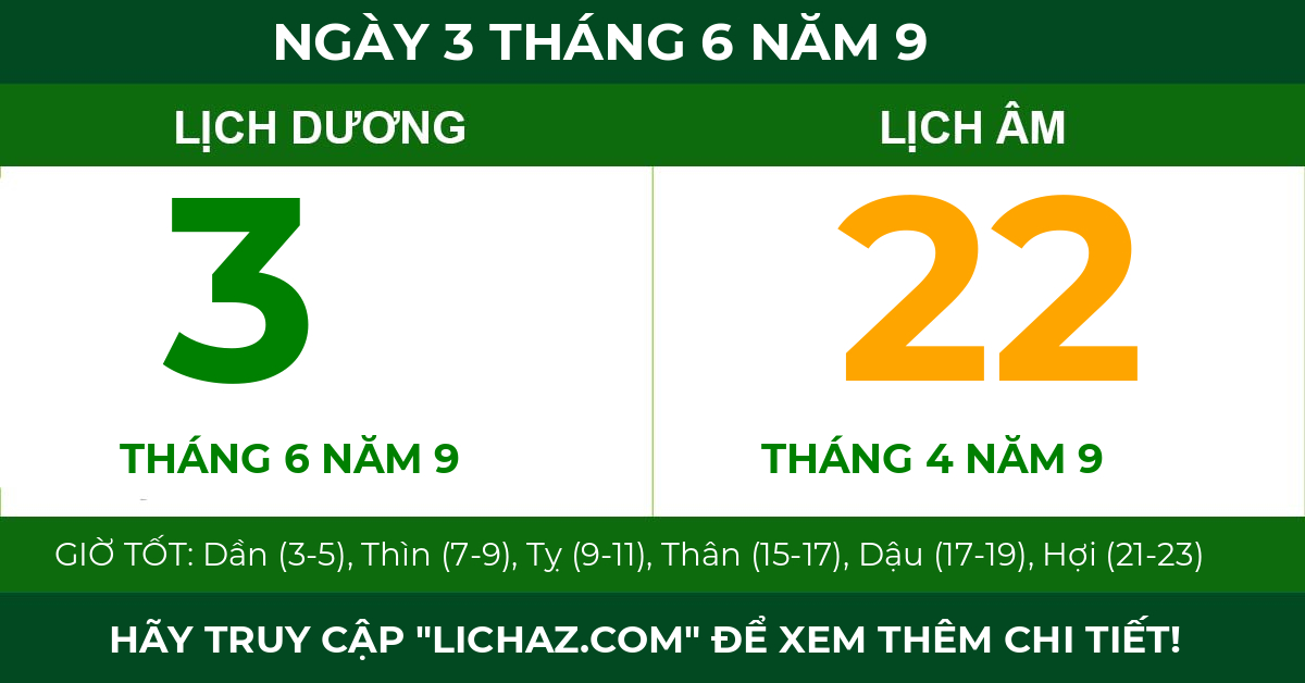 lịch âm ngày 3 tháng 6 năm 9