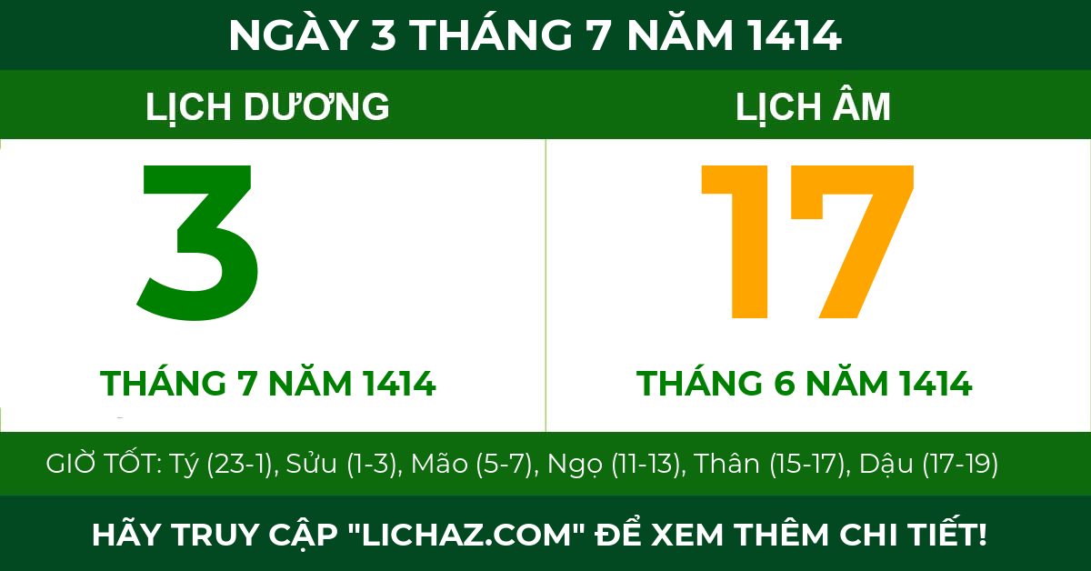 lịch âm ngày 3 tháng 7 năm 1414