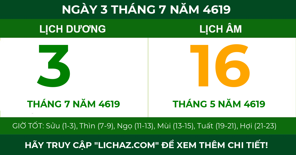 lịch âm ngày 3 tháng 7 năm 4619