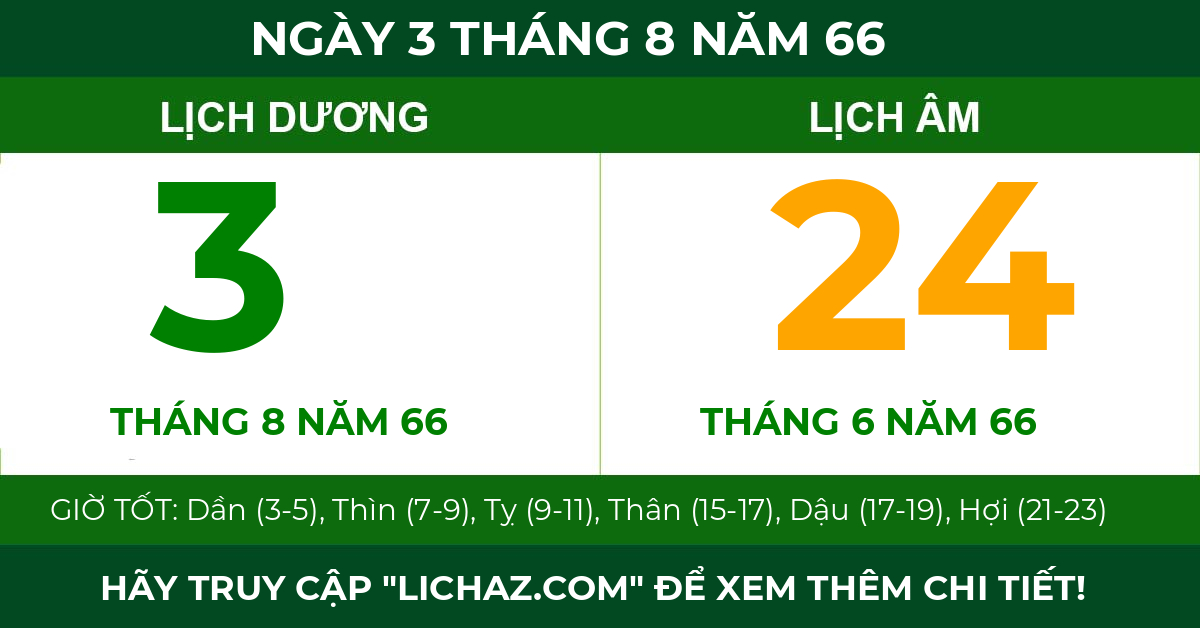 lịch âm ngày 3 tháng 8 năm 66