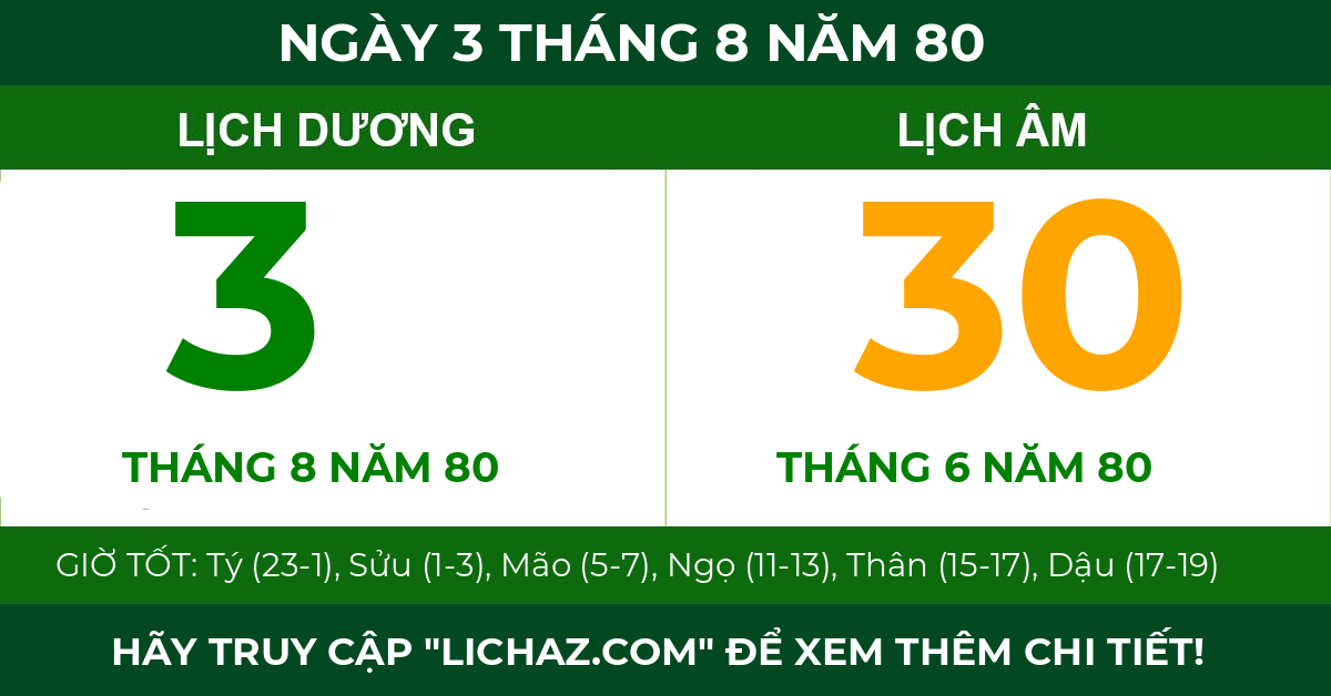 lịch âm ngày 3 tháng 8 năm 80