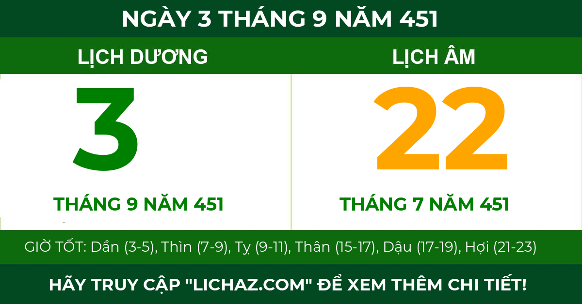 lịch âm ngày 3 tháng 9 năm 451