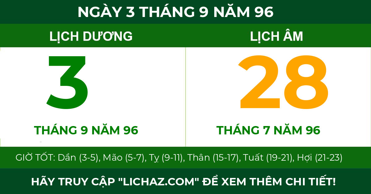 lịch âm ngày 3 tháng 9 năm 96