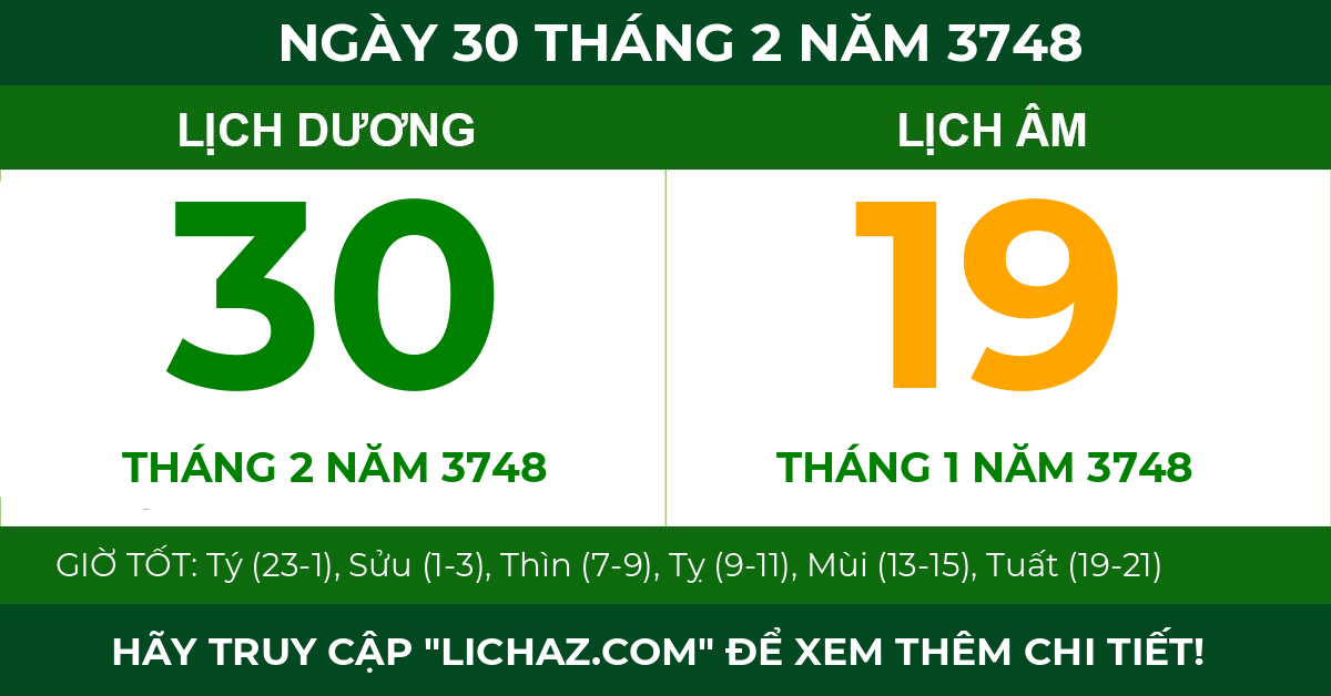 lịch âm ngày 30 tháng 2 năm 3748
