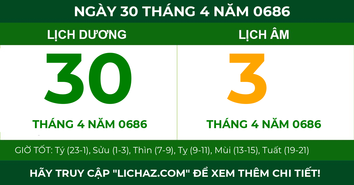 lịch âm ngày 30 tháng 4 năm 0686