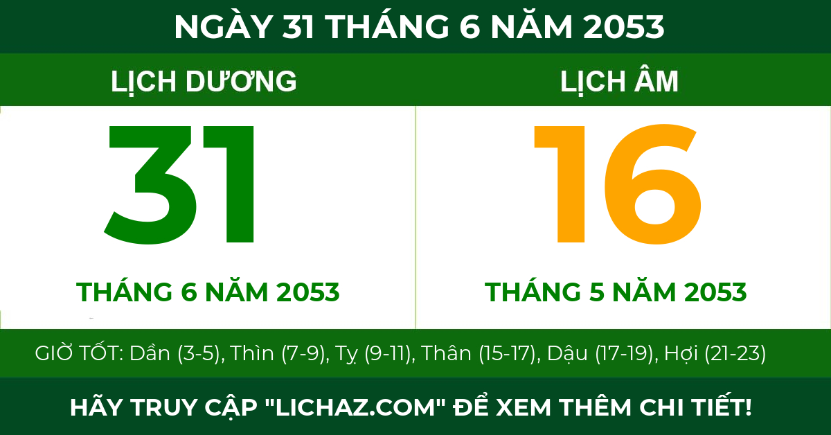 lịch âm ngày 31 tháng 6 năm 2053