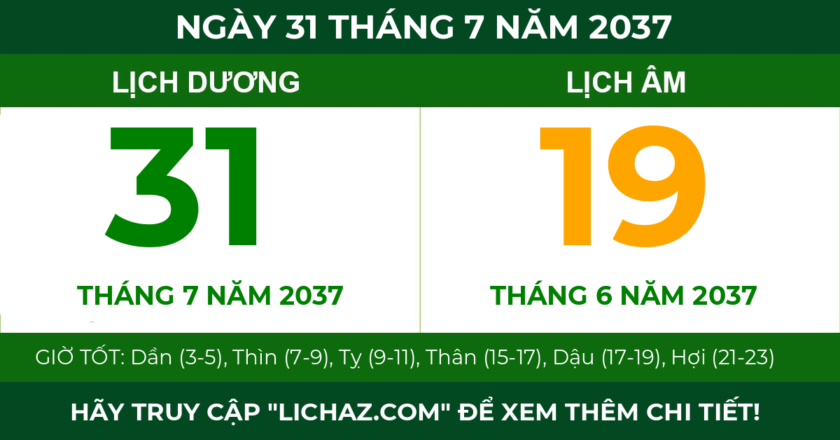 lịch âm ngày 31 tháng 7 năm 2037