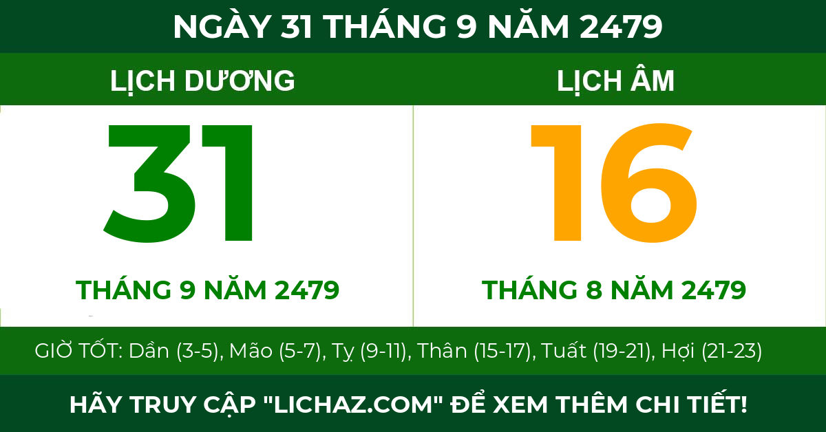 lịch âm ngày 31 tháng 9 năm 2479