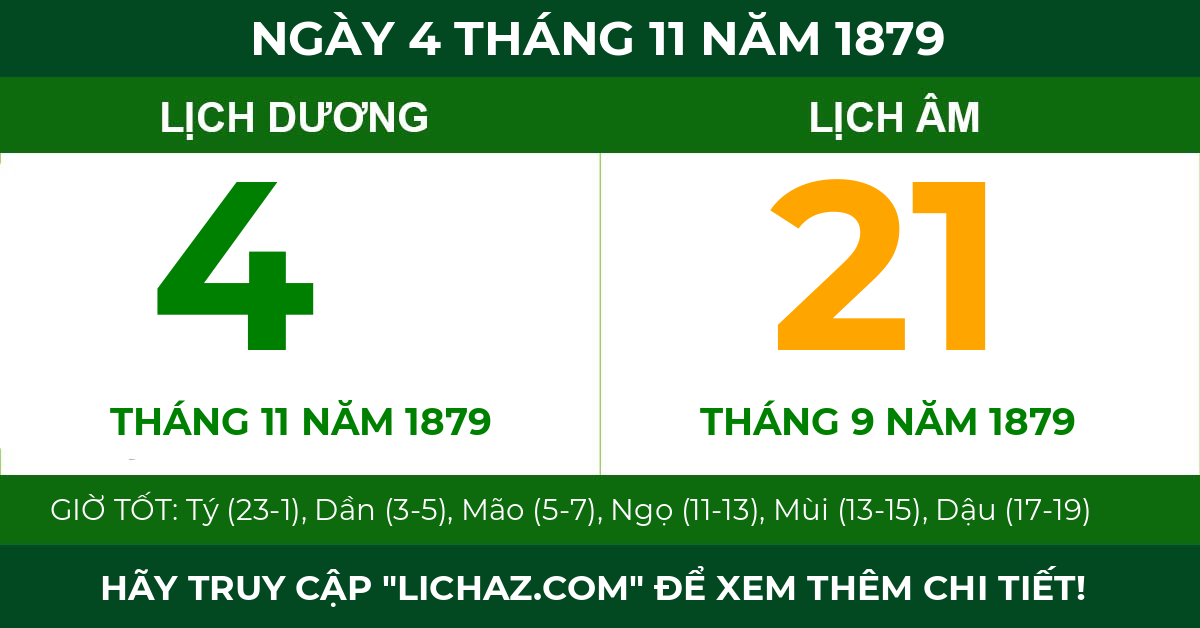 lịch âm ngày 4 tháng 11 năm 1879