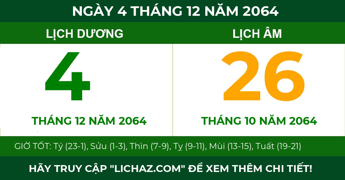 lịch âm ngày 4 tháng 12 năm 2064