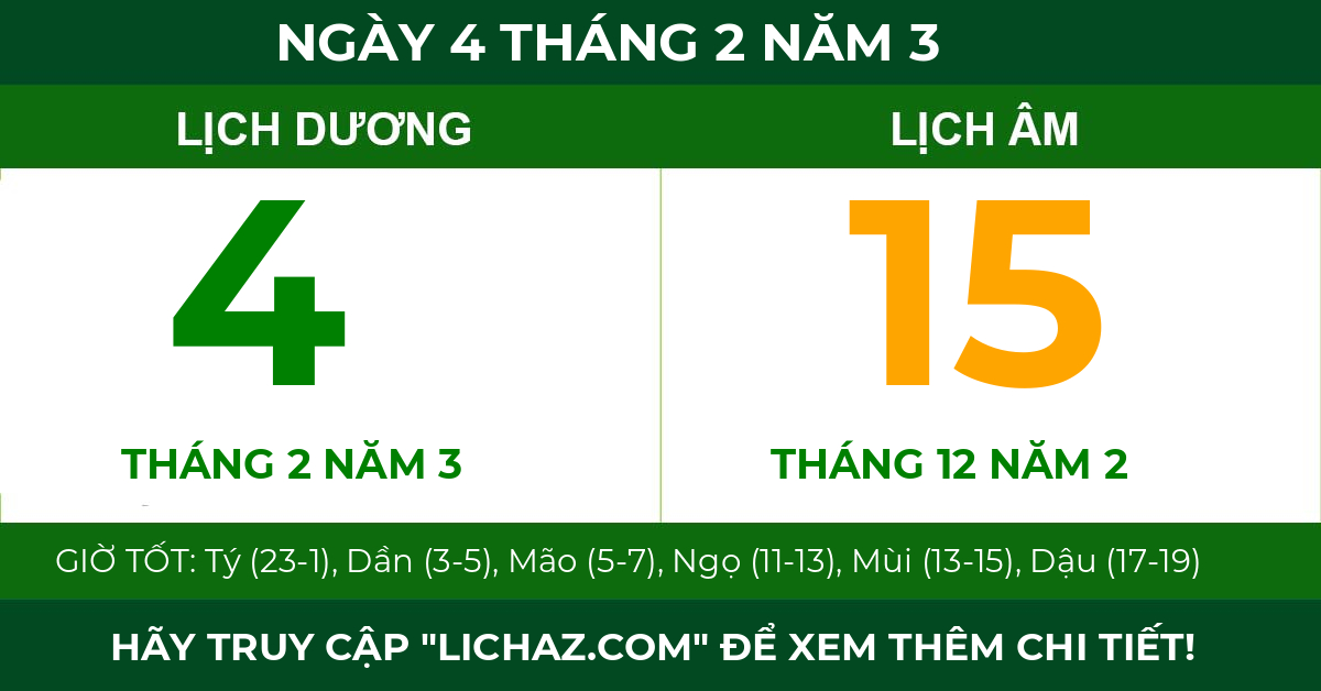 lịch âm ngày 4 tháng 2 năm 3