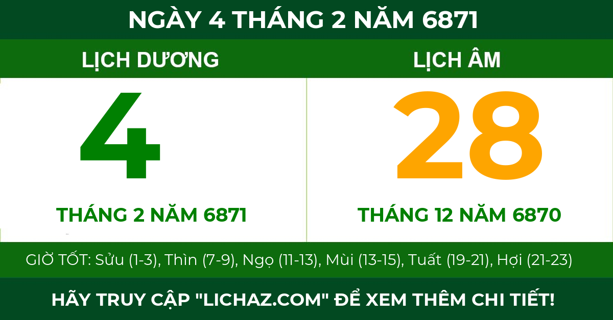 lịch âm ngày 4 tháng 2 năm 6871
