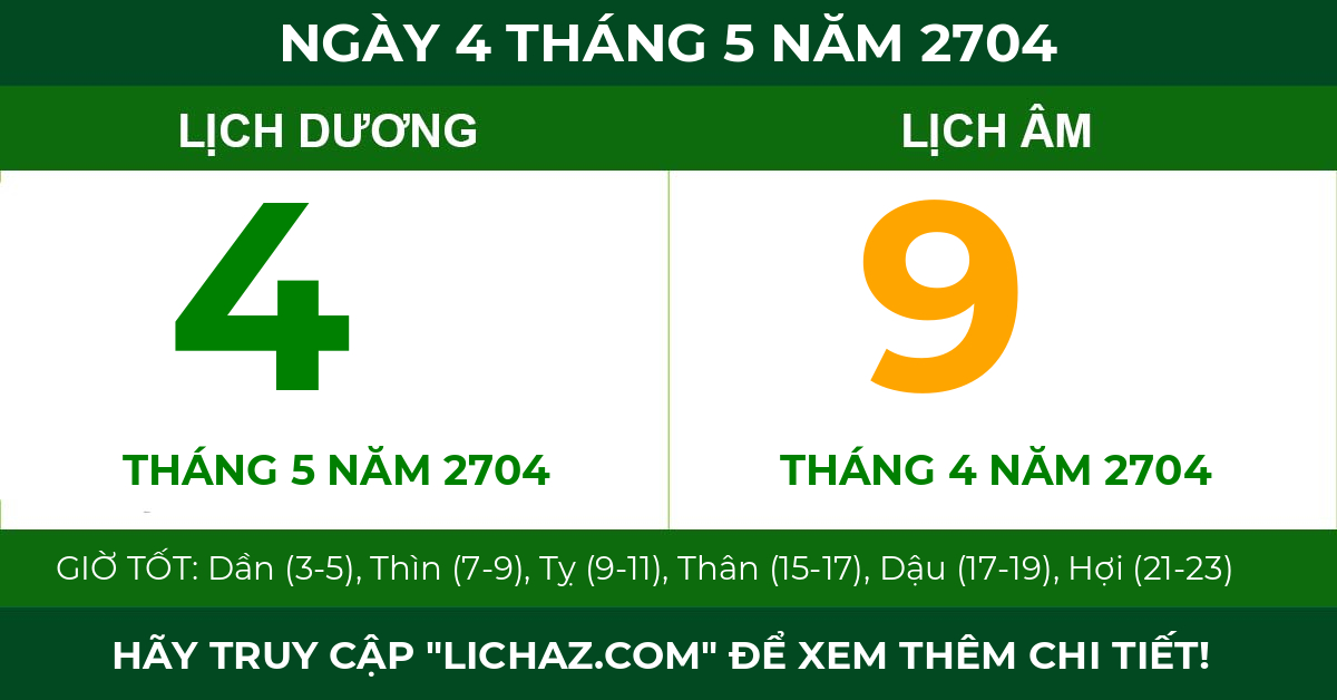 lịch âm ngày 4 tháng 5 năm 2704