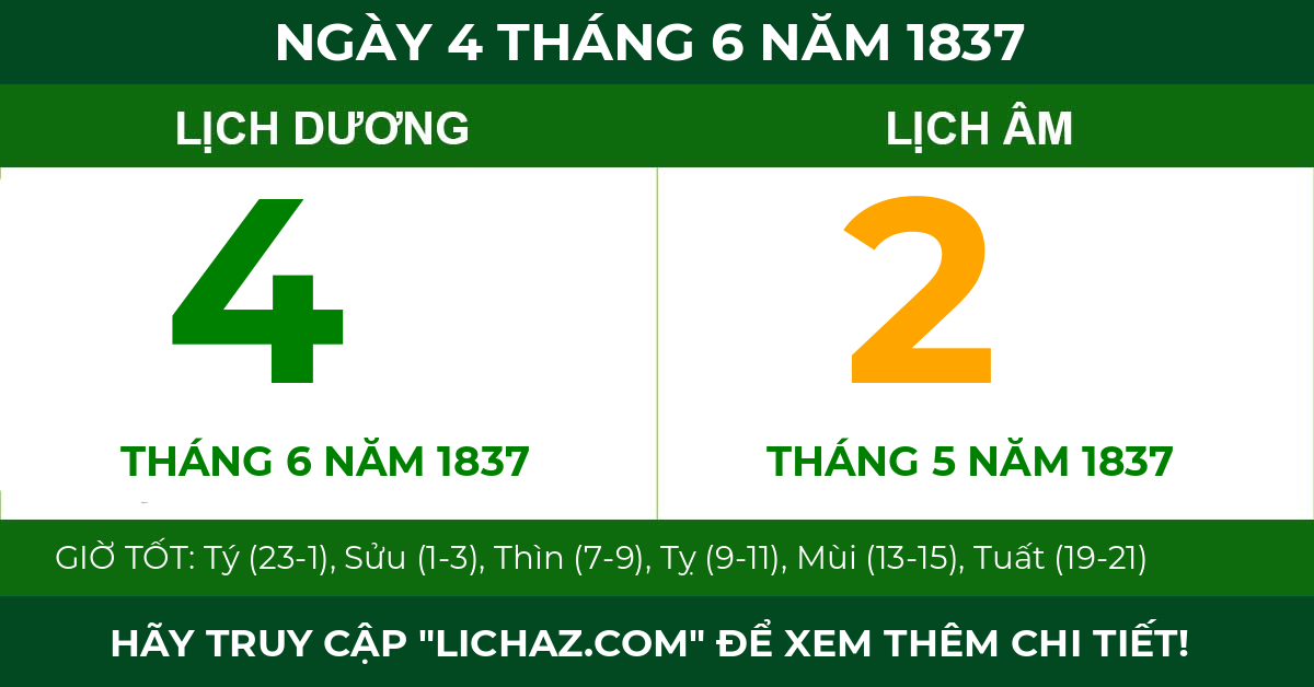 lịch âm ngày 4 tháng 6 năm 1837