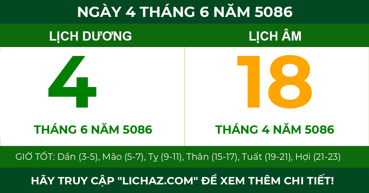 lịch âm ngày 4 tháng 6 năm 5086