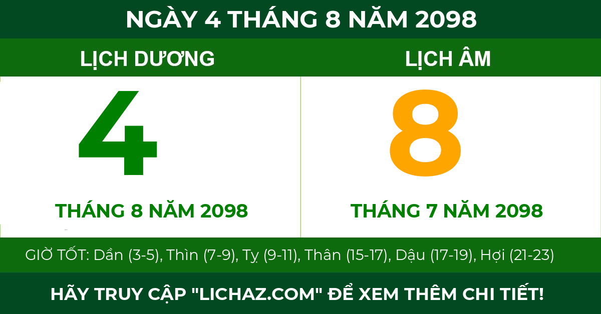 lịch âm ngày 4 tháng 8 năm 2098