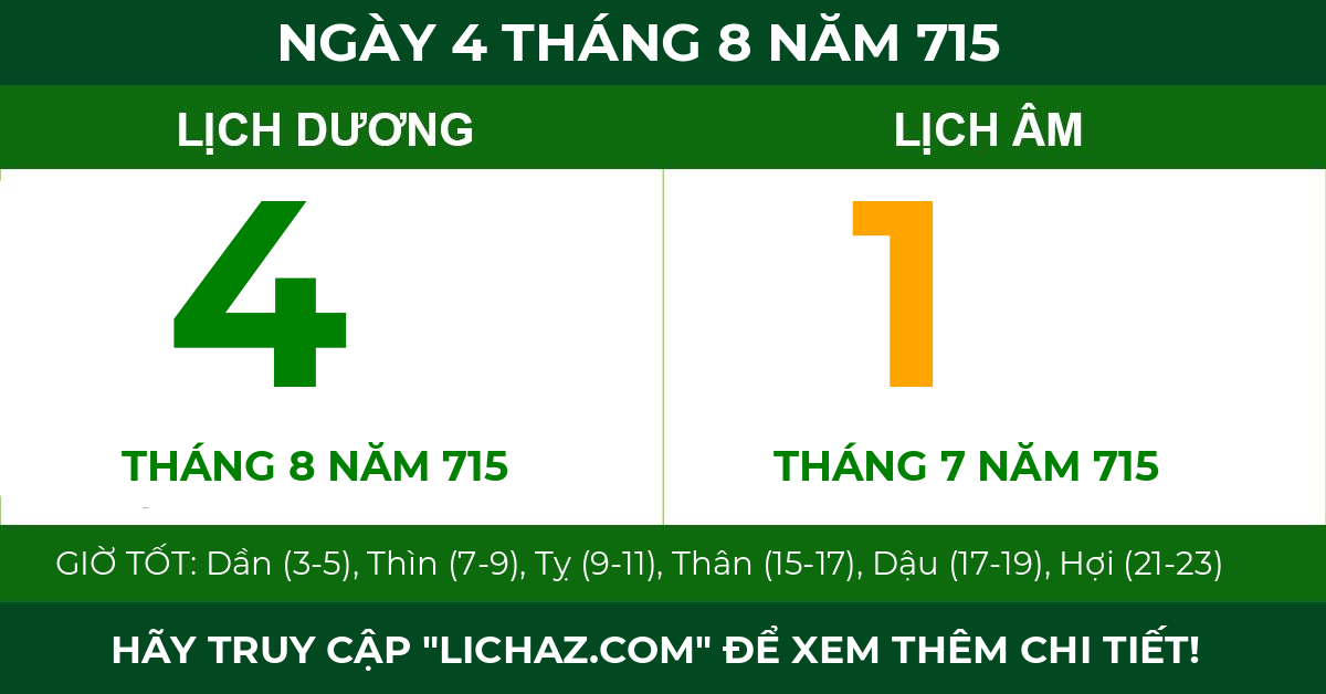 lịch âm ngày 4 tháng 8 năm 715