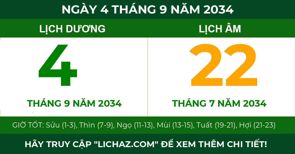 lịch âm ngày 4 tháng 9 năm 2034