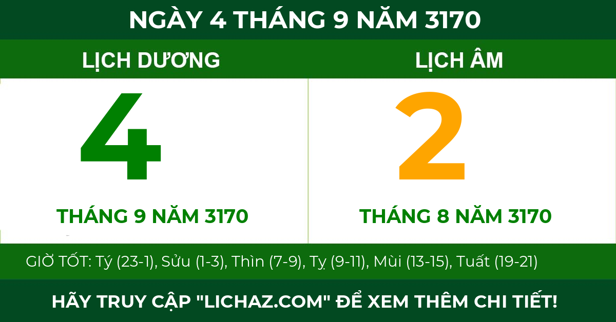 lịch âm ngày 4 tháng 9 năm 3170