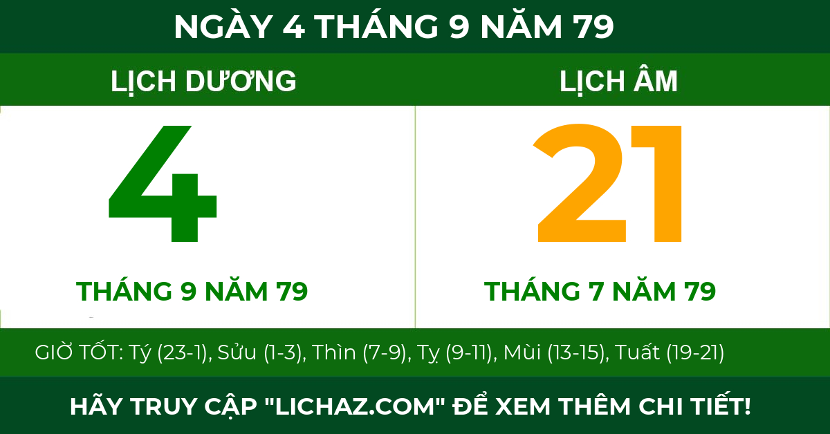 lịch âm ngày 4 tháng 9 năm 79