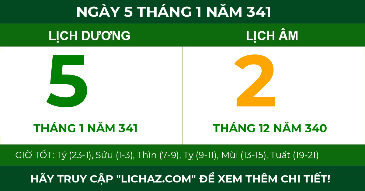 lịch âm ngày 5 tháng 1 năm 341