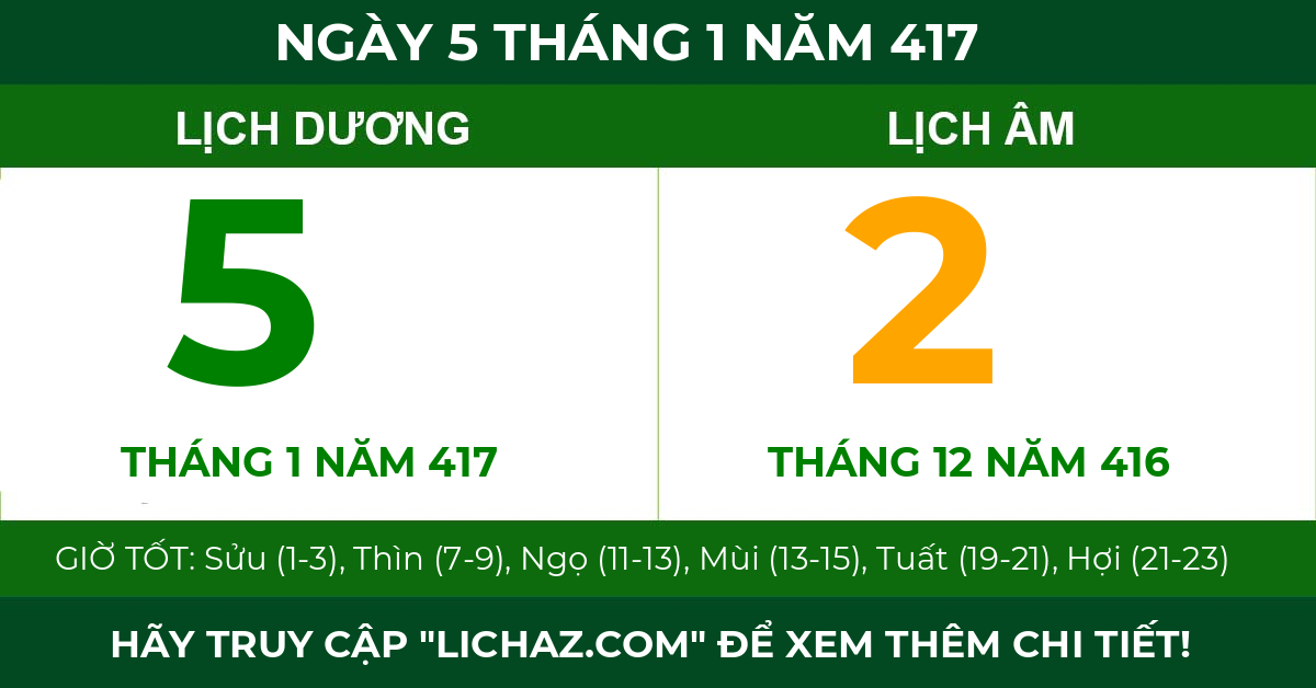 lịch âm ngày 5 tháng 1 năm 417