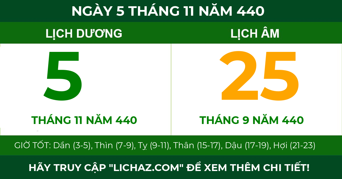 lịch âm ngày 5 tháng 11 năm 440