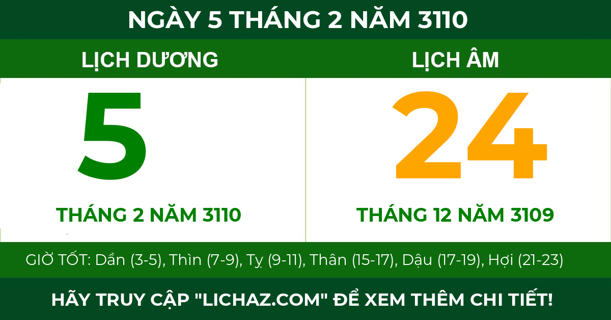 lịch âm ngày 5 tháng 2 năm 3110