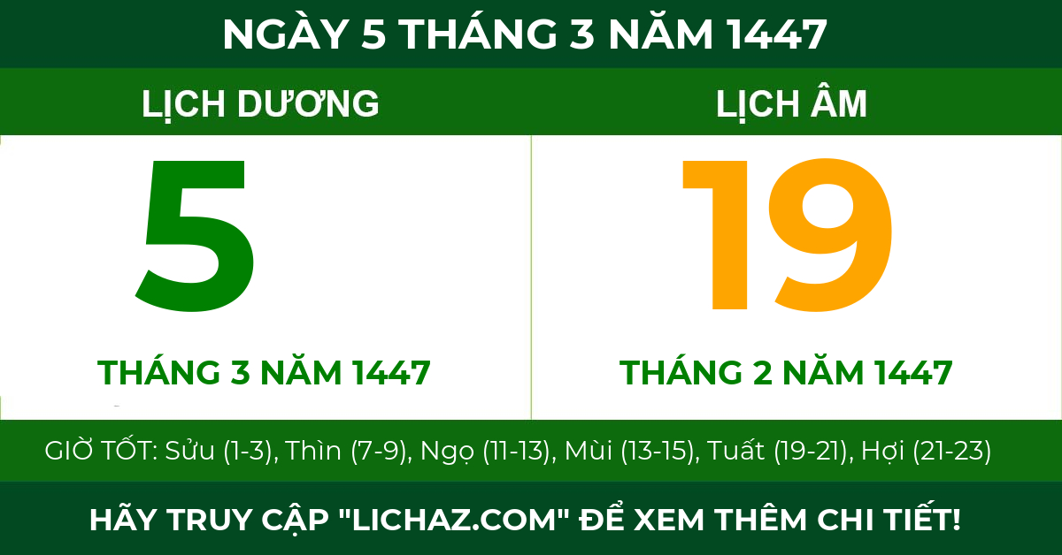 lịch âm ngày 5 tháng 3 năm 1447
