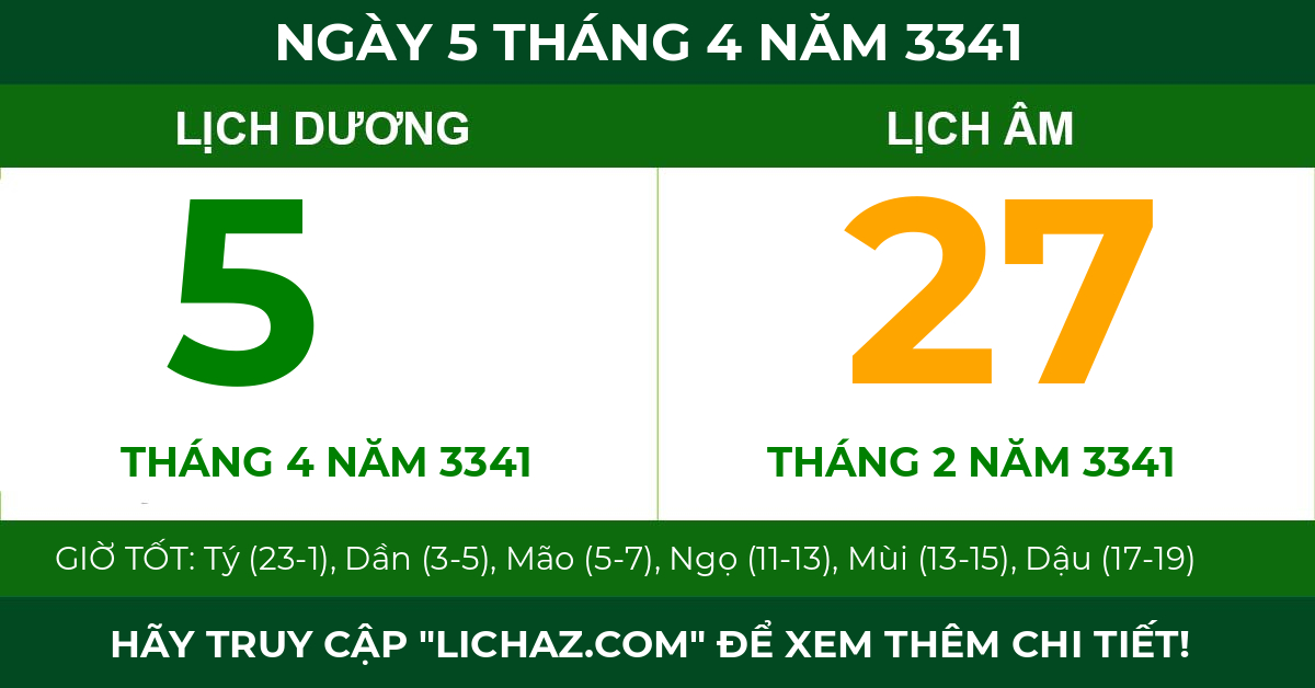 lịch âm ngày 5 tháng 4 năm 3341