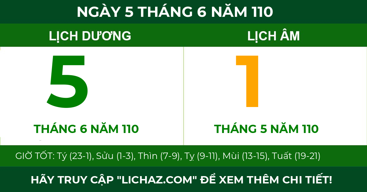 lịch âm ngày 5 tháng 6 năm 110