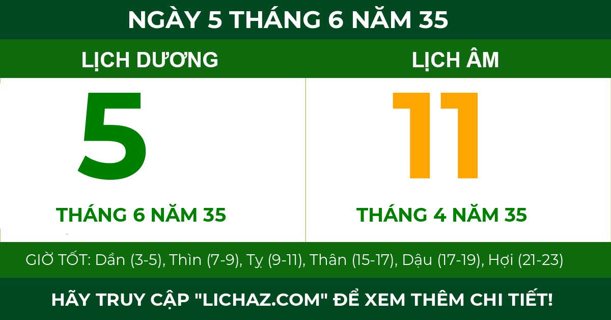 lịch âm ngày 5 tháng 6 năm 35