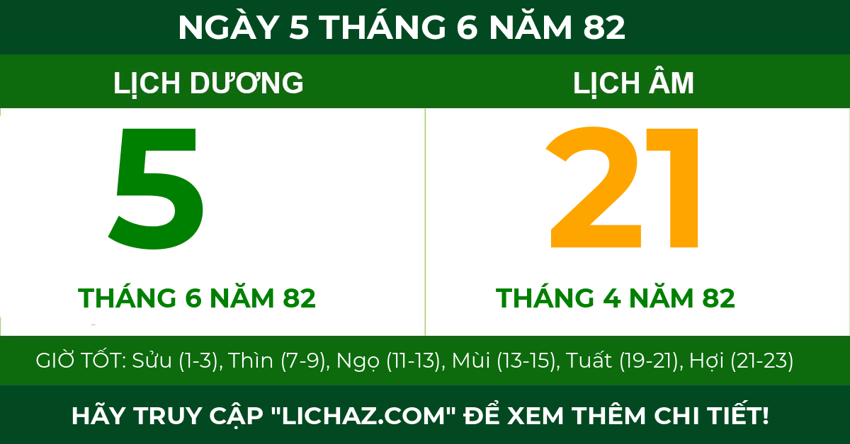 lịch âm ngày 5 tháng 6 năm 82