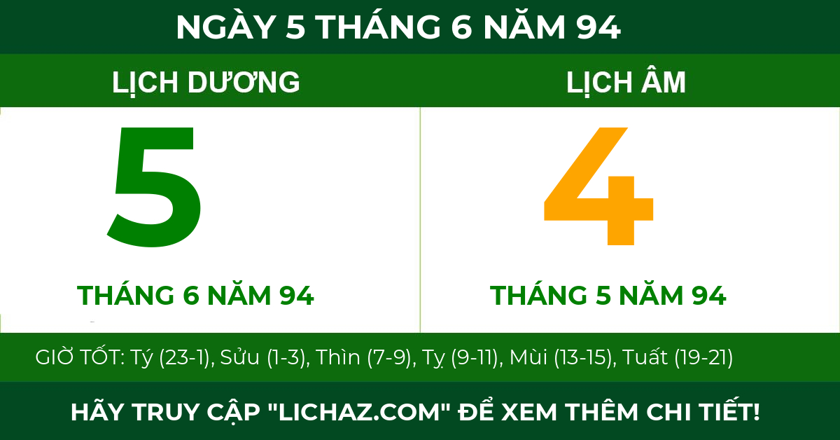 lịch âm ngày 5 tháng 6 năm 94