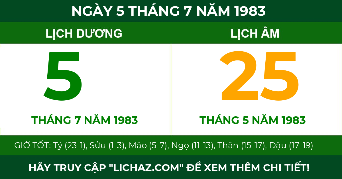 lịch âm ngày 5 tháng 7 năm 1983