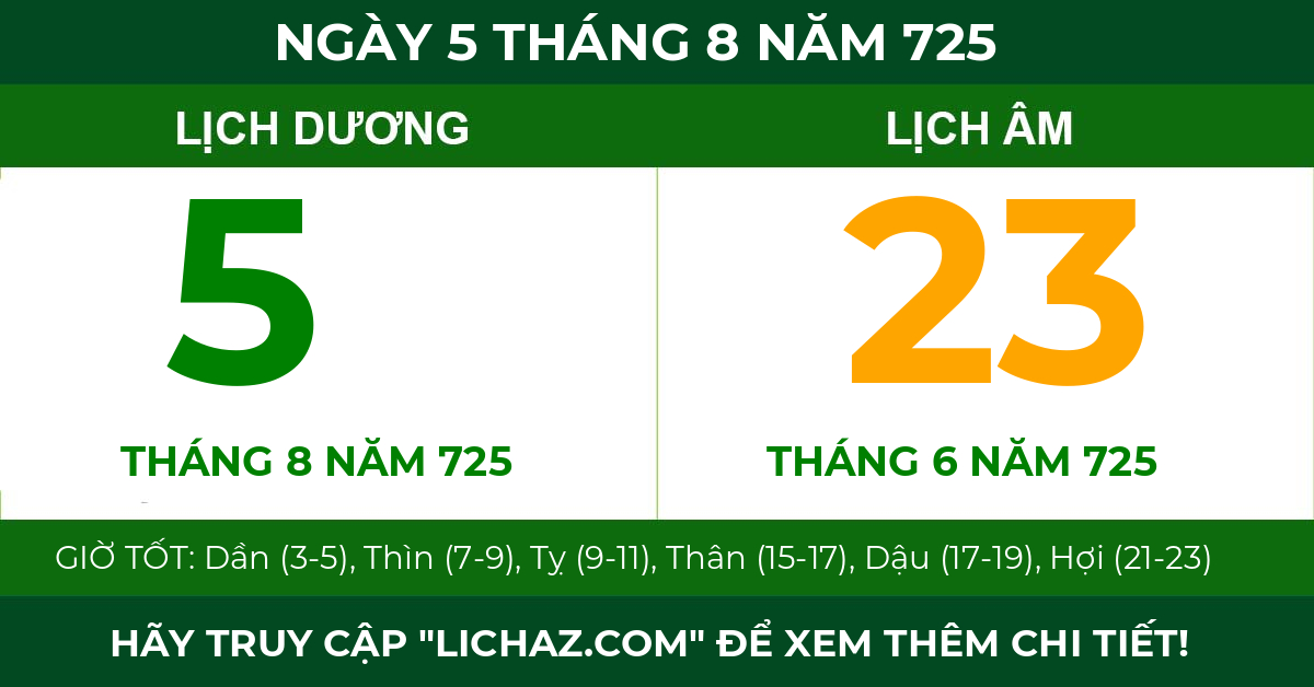 lịch âm ngày 5 tháng 8 năm 725