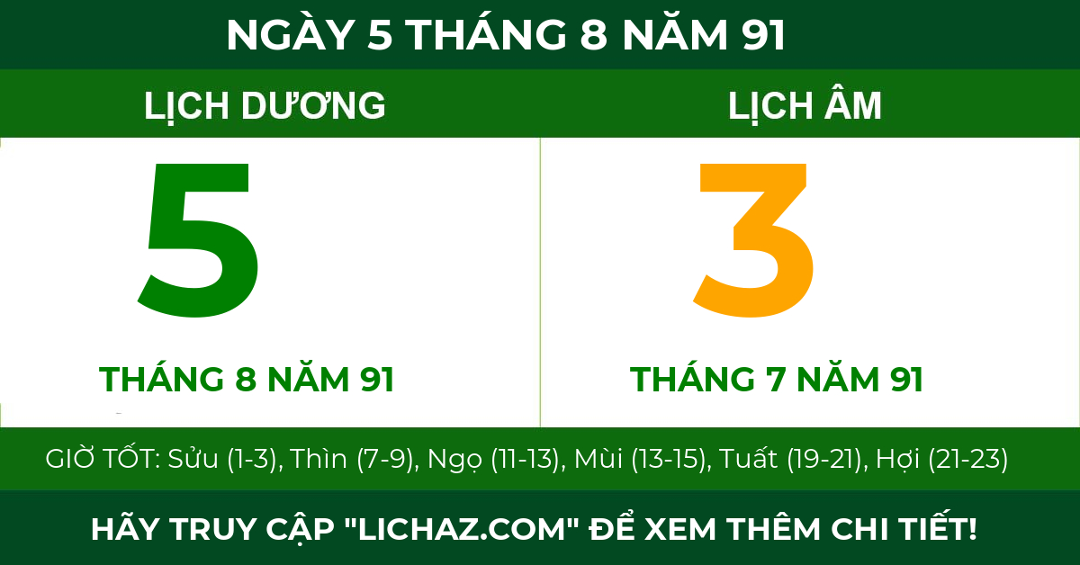 lịch âm ngày 5 tháng 8 năm 91