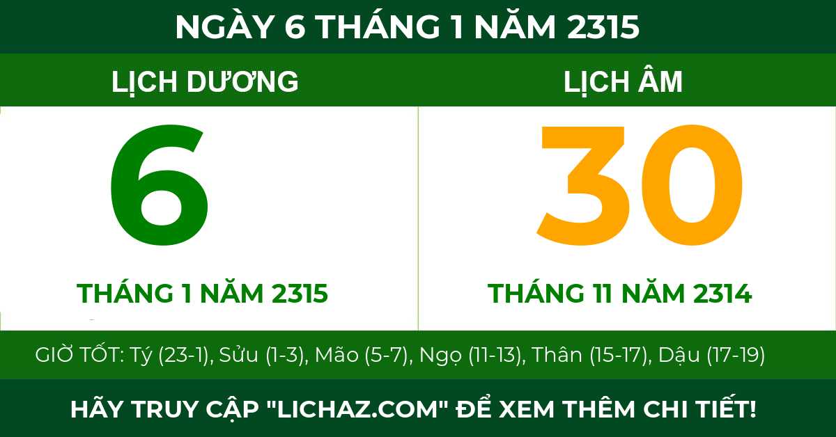 lịch âm ngày 6 tháng 1 năm 2315