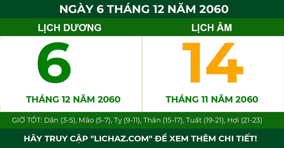 lịch âm ngày 6 tháng 12 năm 2060