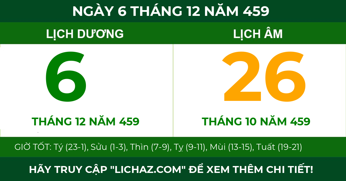 lịch âm ngày 6 tháng 12 năm 459