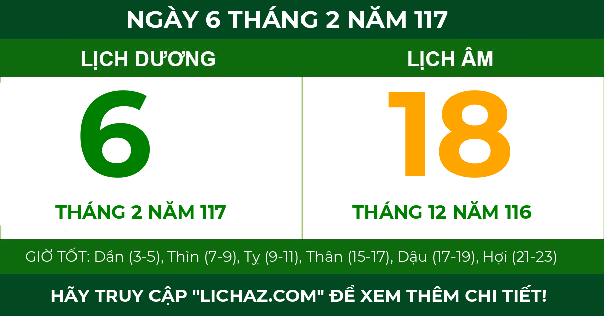 lịch âm ngày 6 tháng 2 năm 117
