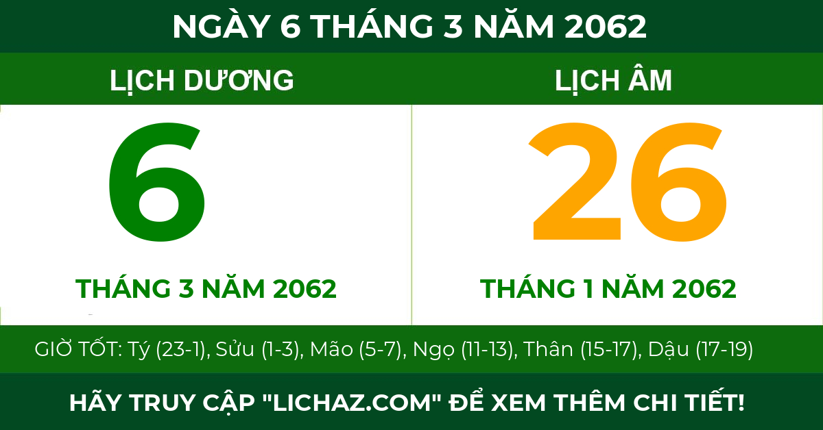 lịch âm ngày 6 tháng 3 năm 2062