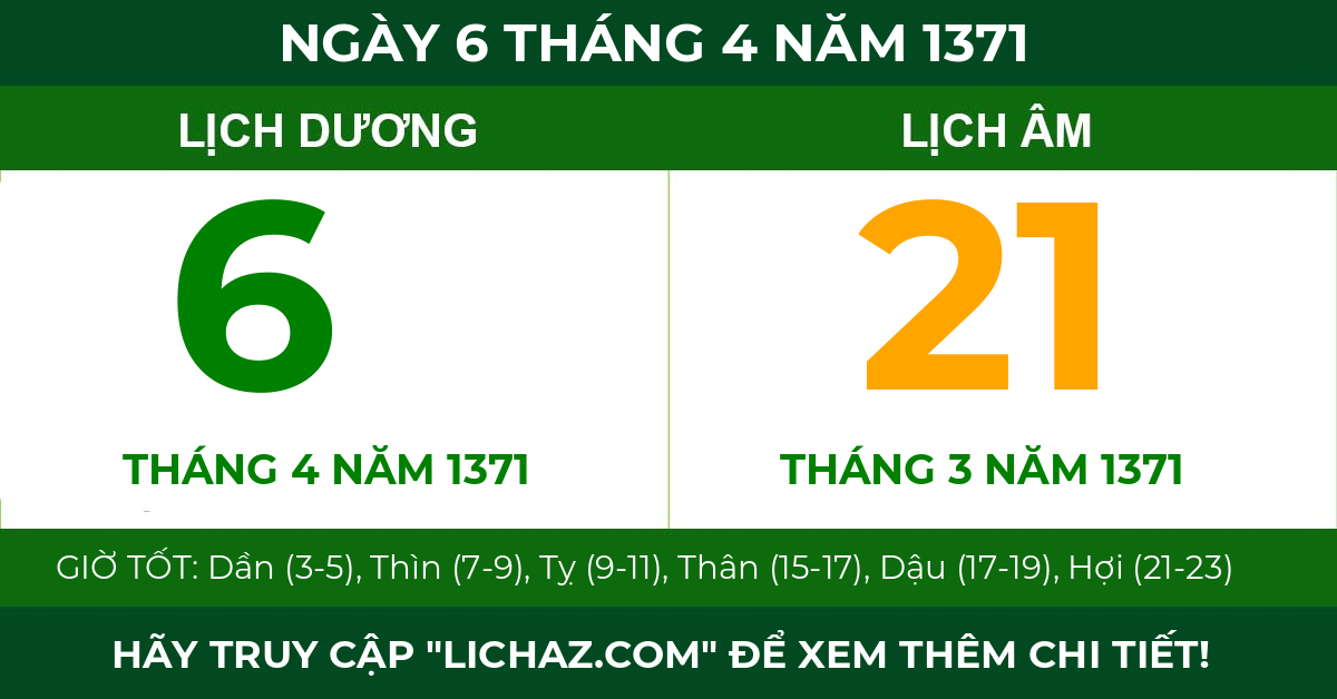 lịch âm ngày 6 tháng 4 năm 1371