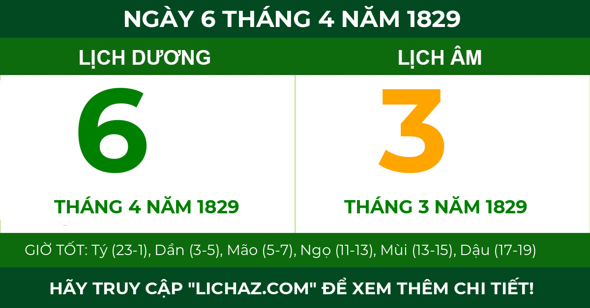lịch âm ngày 6 tháng 4 năm 1829