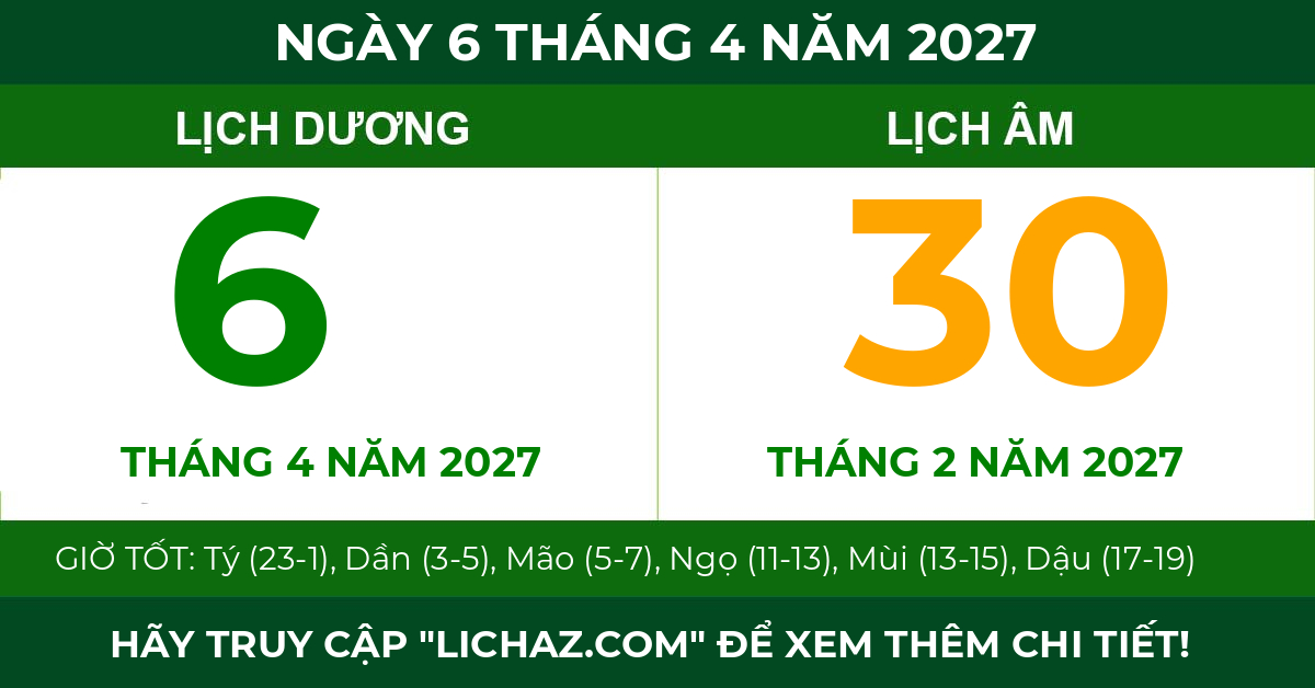 lịch âm ngày 6 tháng 4 năm 2027