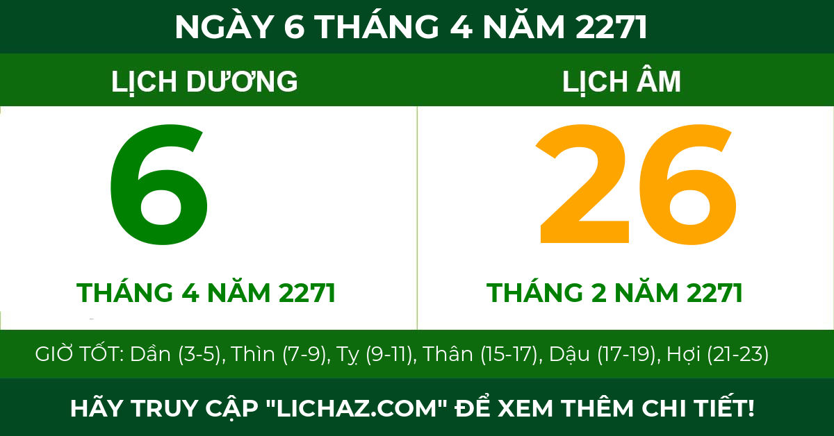lịch âm ngày 6 tháng 4 năm 2271