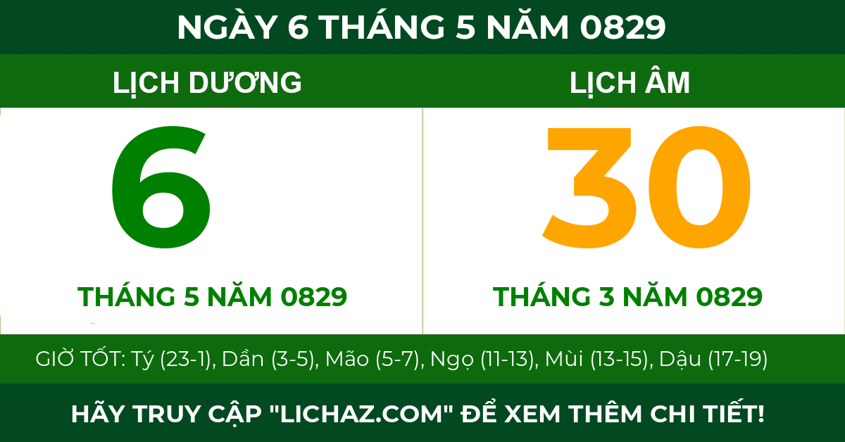 lịch âm ngày 6 tháng 5 năm 0829