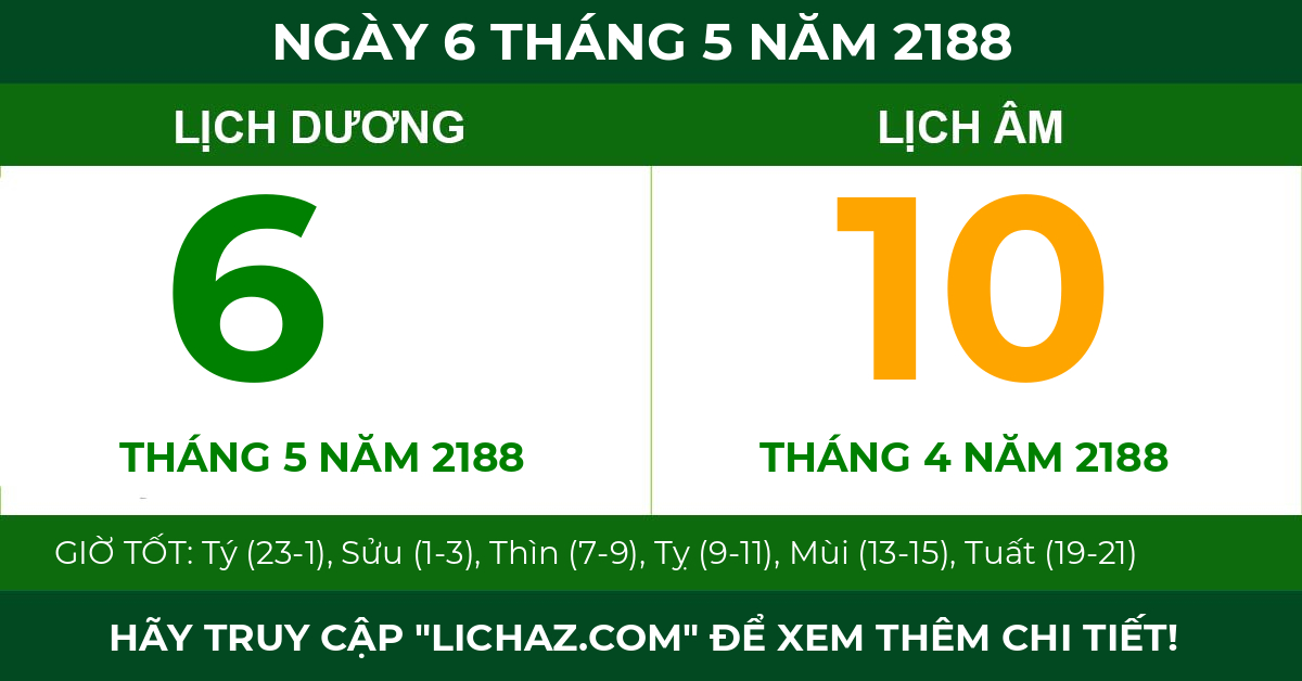 lịch âm ngày 6 tháng 5 năm 2188