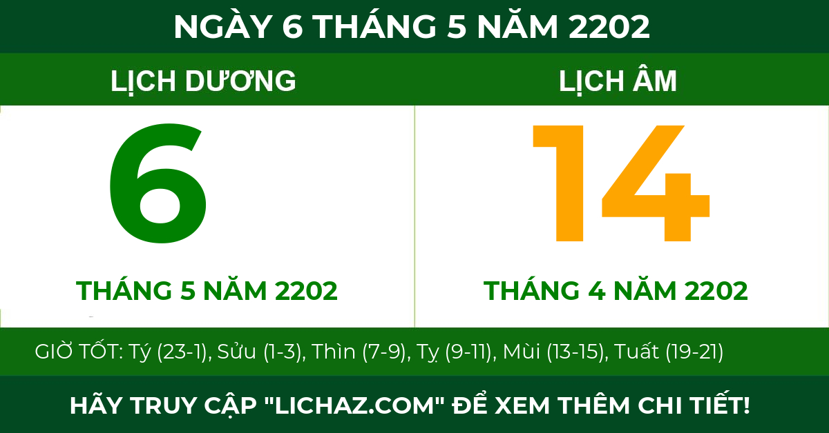 lịch âm ngày 6 tháng 5 năm 2202