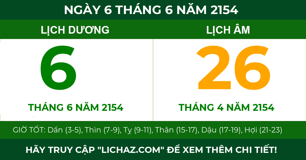 lịch âm ngày 6 tháng 6 năm 2154